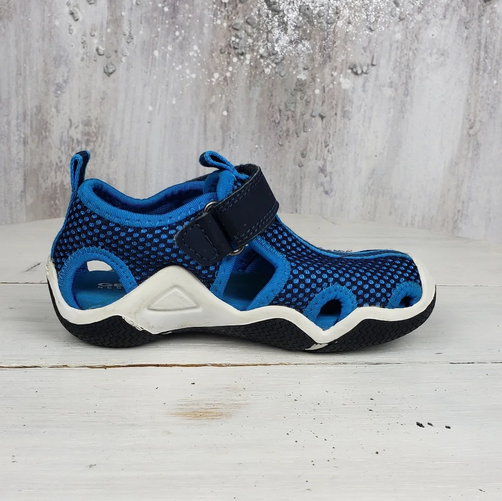 Geox Blue and Navy Kids' Mesh Sandal Sneakers